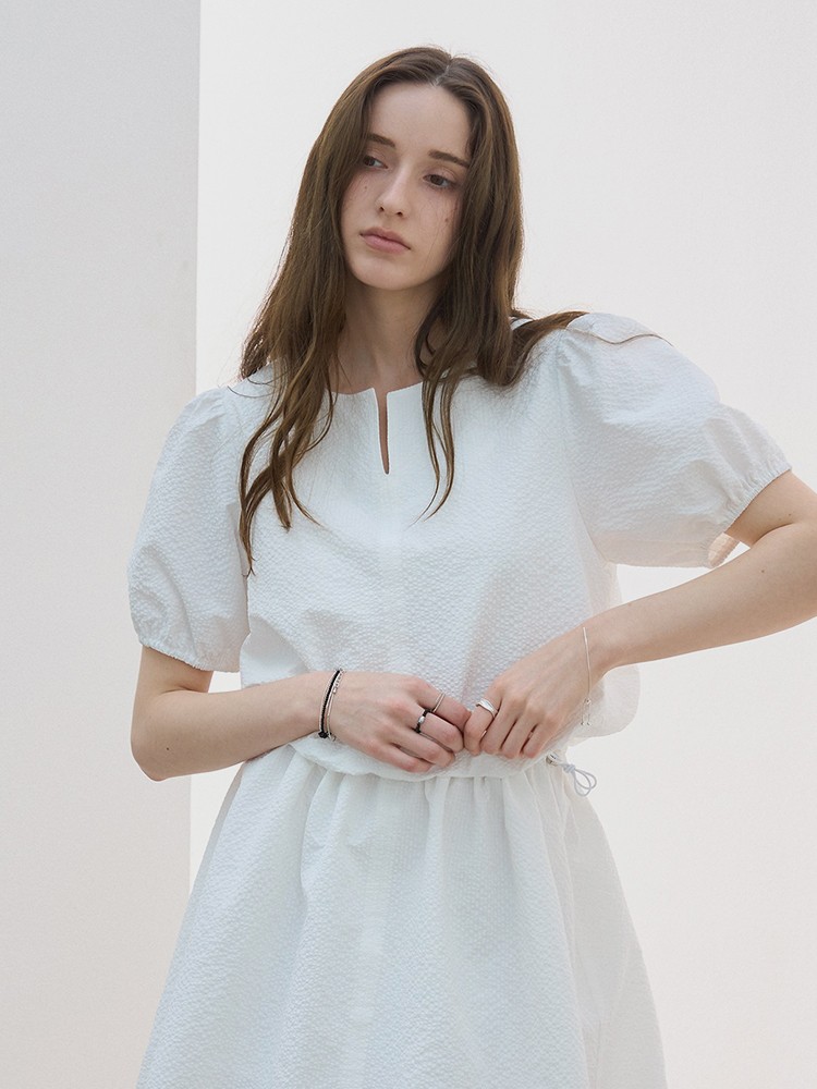 ★ADAUL★ Soft shirring two ribbon long dress khakibeige ADAUL] Soft shirring two ribbon long dress - khakibeige