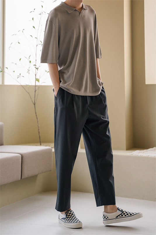 WIDE FIT PANTS + GRAY